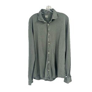 Fedeli Cotton Button Down Shirt Green Made in Italy Sz 52 Sz XLQuiet Luxury